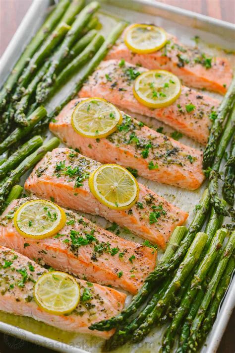 Salmon with Asparagus .
